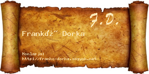 Frankó Dorka névjegykártya